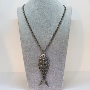 Vintage Pewter Fish Pendant